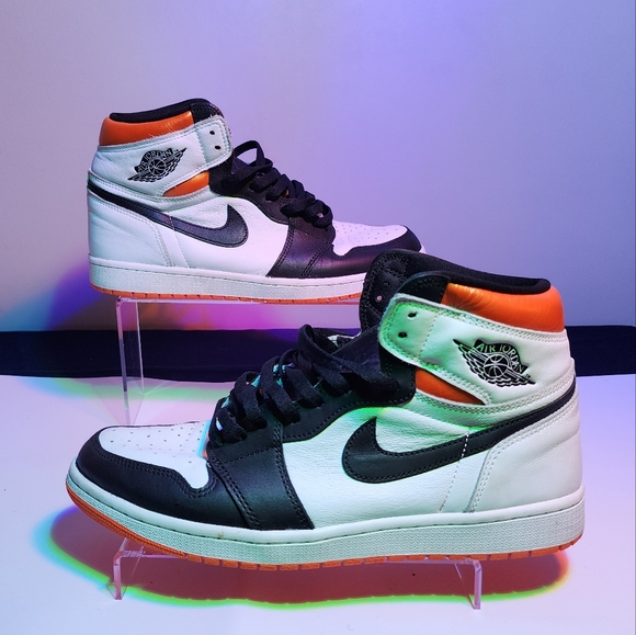 white black electro orange jordan 1